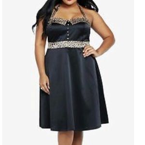 Torrid Retro Chic Leopard Trim Halter Dress